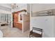Spacious bathroom boasts tile floors, wood cabinets, granite countertops, glass shower and modern fixtures at 6612 Saint James Xing, University Park, FL 34201