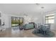 Spacious living room with dining area, sliding glass doors to the lanai, and comfortable seating at 2081 Gardenia Ave, Port Charlotte, FL 33953
