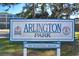 A clear view of the Arlington Park sign welcoming visitors at 2377 Burton Ln, Sarasota, FL 34239