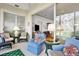 Inviting lanai with multiple seating options and great access to the living areas at 3370 E Chelmsford Ct # 49, Sarasota, FL 34235