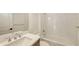 Full bathroom featuring a vanity and shower-tub combination with white subway tile at 428 Bocelli Dr, North Venice, FL 34275
