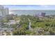 Scenic aerial view of a performance hall and bay in a tropical city at 888 Blvd Of The Arts # 1008, Sarasota, FL 34236