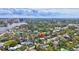 Expansive aerial perspective of the home, nestled in a lush, green neighborhood with city views in the distance at 115 24Th W St, Bradenton, FL 34205
