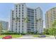Elegant high-rise features well-manicured landscaping, creating an inviting curb appeal at 435 S Gulfstream Ave # 804, Sarasota, FL 34236