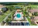 Aerial view of community pool, landscaping and green spaces at 7019 River Hammock Dr # 104, Bradenton, FL 34212