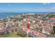 Community aerial view showing the townhome's location near the water at 625 Duchess Blvd, Dunedin, FL 34698