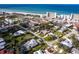 Aerial view of the home in a desirable neighborhood near the beach at 721 Cadiz Rd, Venice, FL 34285