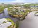 Aerial view of the waterfront community showing the surrounding canals and waterways at 312 108Th W St, Bradenton, FL 34209