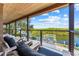 Relaxing balcony seating with waterfront views showing chairs, a wood ceiling, railing, and the scenic view at 5236 Siesta Cove Dr, Sarasota, FL 34242