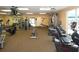 Bright fitness center with modern equipment for a full body workout overlooking a water view at 6409 Stone River Rd, Bradenton, FL 34203