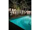 Relaxing backyard pool area featuring a screened-in lanai and lush tropical landscaping with ample privacy at 7113 52Nd E Dr, Bradenton, FL 34203