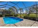 Private screened-in pool with a beautiful view of the well-maintained golf course and green surroundings at 11728 Strandhill Ct, Lakewood Ranch, FL 34202