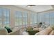 Sun room offering lots of natural light, wood look flooring, and peaceful views of the back yard at 4060 Penshurst Park, Sarasota, FL 34235