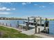 Dock with boat lift on waterway at 5040 Lake Overlook Ave, Bradenton, FL 34208