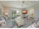 Comfortable living room with slider doors leading to an outdoor balcony and scenic views at 6501 Stone River Rd # 205, Bradenton, FL 34203