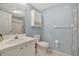 Bathroom with white vanity, tile flooring, and updated fixtures at 2625 Terra Ceia Bay Blvd # 504, Palmetto, FL 34221