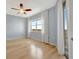 Bedroom with a ceiling fan, a window, and light wood floors at 2625 Terra Ceia Bay Blvd # 504, Palmetto, FL 34221