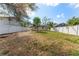 A fully fenced yard with mature trees offers privacy and space for outdoor enjoyment at 3457 50Th N Ave, St Petersburg, FL 33714