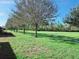 Expansive backyard with lush green grass and mature trees, providing a serene and picturesque setting at 13602 Abercrombie Dr, Englewood, FL 34223