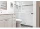 This bathroom has a walk-in shower, white tile, and a modern vanity sink at 1531 Clower Creek Dr # Ha245, Sarasota, FL 34231