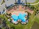 Aerial view of community pool and clubhouse at 17119 Harvest Moon Way, Bradenton, FL 34211