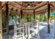 Inviting tiki hut with a shaded seating area, ideal for outdoor gatherings and relaxation at 3007 Avenue E # A, Holmes Beach, FL 34217