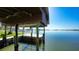 Covered boat dock with lift for access to Lemon Bay and Gulf of Mexico at 684 Freeling Dr, Sarasota, FL 34242