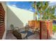 Enclosed patio features seating, a garden and privacy lattice at 801 Spring Lakes Blvd # 801, Bradenton, FL 34210