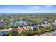 A picturesque aerial view showcases homes nestled around a scenic pond, complete with lush landscaping at 11603 Gramercy Park Ave, Bradenton, FL 34211