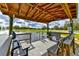 Relaxing dock overlooking the pond with water feature, complemented by benches for serene outdoor relaxation at 15890 County Road 675, Parrish, FL 34219