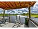 Dock overlooking the pond provides a tranquil space to enjoy the fountain and waterfront views at 15890 County Road 675, Parrish, FL 34219