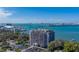 Fantastic aerial view highlighting the condo's location with stunning cityscape and waterfront scenery at 500 N Osceola Ave # 203, Clearwater, FL 33755