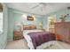 Comfortable main bedroom with a ceiling fan, closet, and ensuite bathroom at 2320 Terra Ceia Bay Blvd # 406, Palmetto, FL 34221
