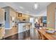 View of kitchen and living room in a spacious open concept living space at 2625 Yuma Ave, North Port, FL 34286