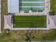 Aerial view of the bocce ball court, featuring covered seating, at Tidevue Estates at 4103 12Th Street E Ct, Ellenton, FL 34222