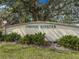 The entrance to Tidevue Estates is marked by a handsome sign and well-maintained landscaping at 4103 12Th Street E Ct, Ellenton, FL 34222