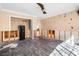 The spacious living room includes ceiling fan and closet space at 5073 Higel Ave, Sarasota, FL 34242