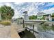 Waterfront home with a private dock featuring a boat lift and easy access to the open water at 526 Loquat Dr, Anna Maria, FL 34216
