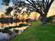 Spectacular lake view with sunset reflections showcasing serene and lush landscape at 6916 Stoneywalk Ct # 6916, Bradenton, FL 34203