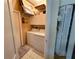 Functional laundry room with washer, dryer, and storage cabinets at 6916 Stoneywalk Ct # 6916, Bradenton, FL 34203