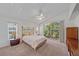 The spacious main bedroom is filled with light and provides lovely views through the sliding glass doors at 7312 Eleanor Cir, Sarasota, FL 34243