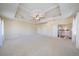 A neutral palette gives this spacious main bedroom a light and airy feel and has a large closet at 820 Placid Lake Dr, Osprey, FL 34229