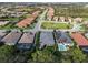 An aerial view of a single Gathering home in a residential neighborhood at 10406 Eastwood Dr, Bradenton, FL 34211