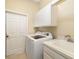 Convenient laundry room with washer, dryer, sink, and storage cabinets at 12211 Lavender Loop, Bradenton, FL 34212