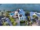 Aerial shot showcasing home's rooftop solar panels at 1300 Tangier Way, Sarasota, FL 34239