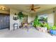 Inviting screened lanai with a comfortable bench, charming decor, and a tranquil atmosphere at 5710 Palmer Cir # 204, Lakewood Ranch, FL 34211