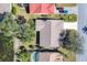 Aerial view of the property showcasing the roof, backyard, and neighborhood at 6911 Stetson Street Cir, Sarasota, FL 34243