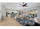 Bright, open living space with tile floors and views of the pool and backyard at 8803 18Th Nw Ave, Bradenton, FL 34209