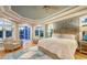 Spacious main bedroom with tray ceiling, generous natural light, and access to outdoor screened-in space at 1543 Eastbrook Dr, Sarasota, FL 34231