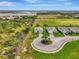 Aerial view of homes in a suburban neighborhood, highlighting lush greenery and well-manicured lawns at 3631 Pebble Ter, Punta Gorda, FL 33980